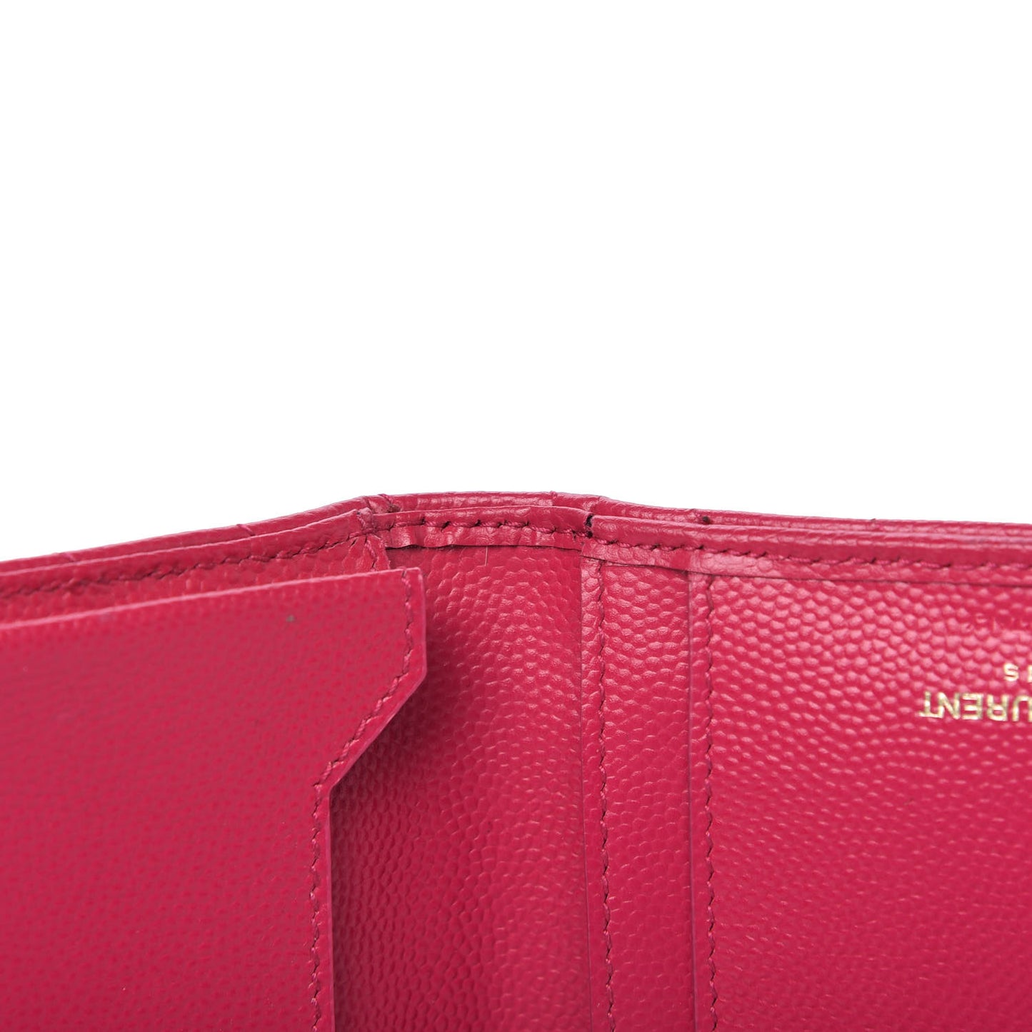 Grain De Poudre Matelasse Chevron Monogram Zip Around Wallet Fuchsia