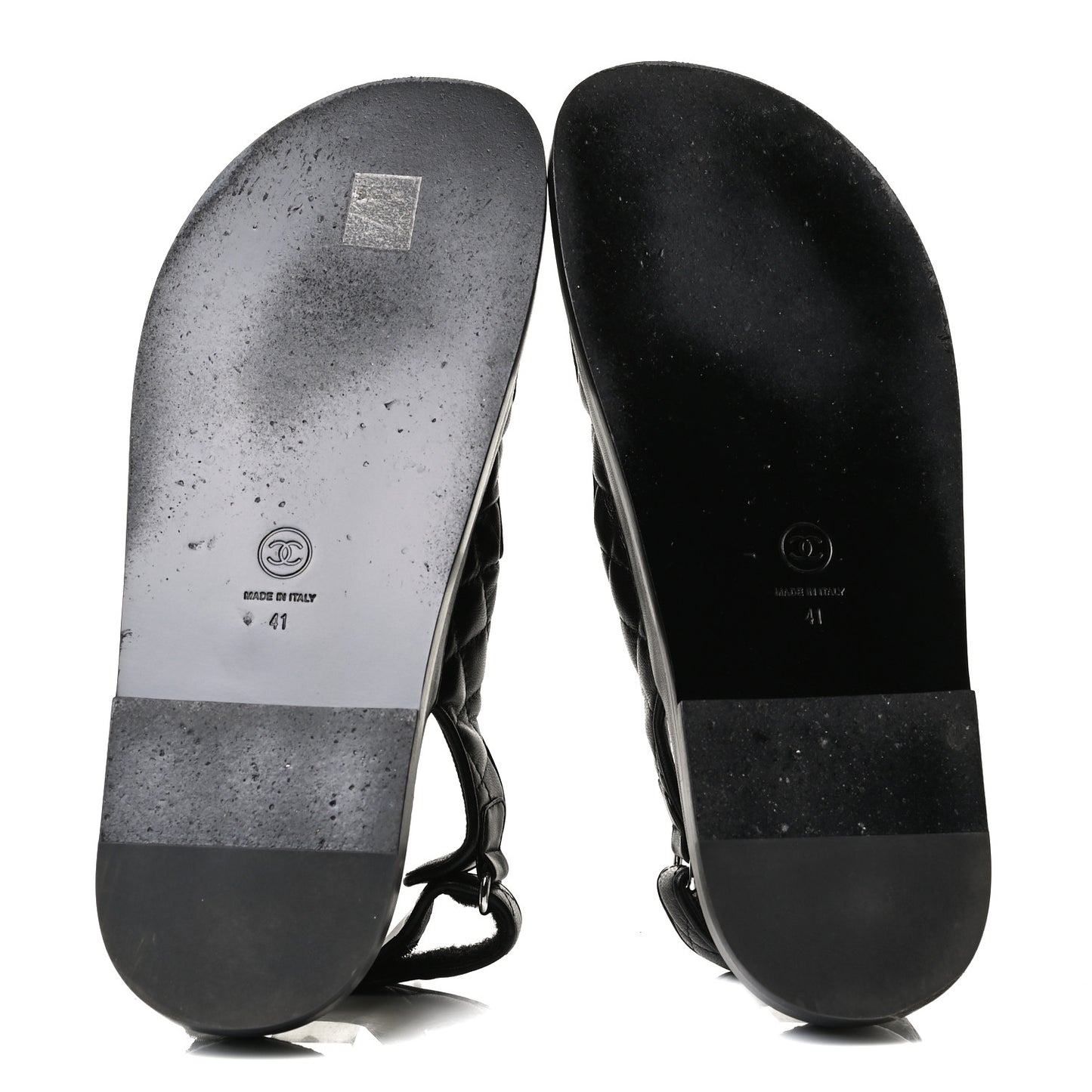 Lambskin Quilted Velcro Dad Sandals 41 So Black
