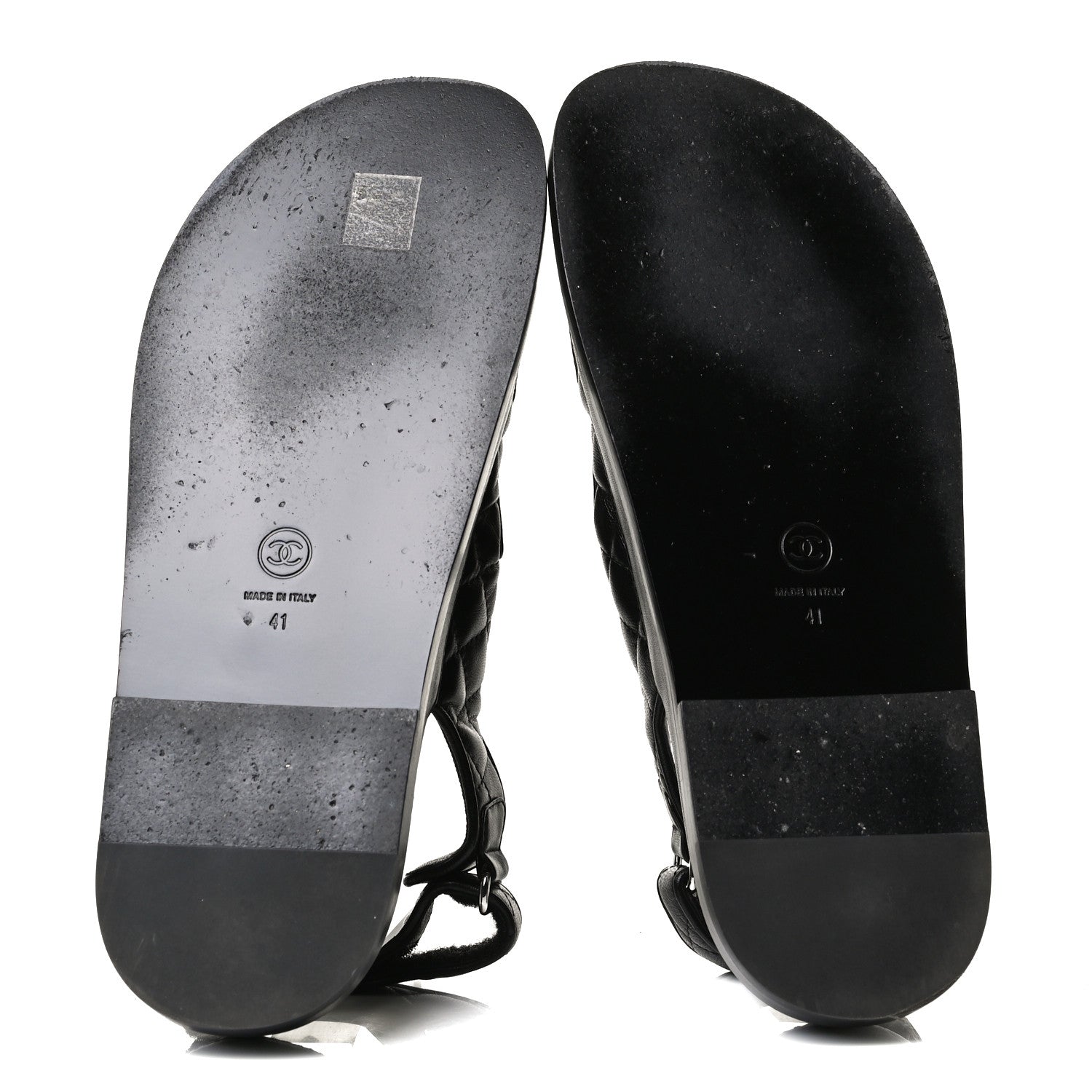 Chanel Lambskin Quilted Velcro Dad Sandals 41 So Black 7 of 12