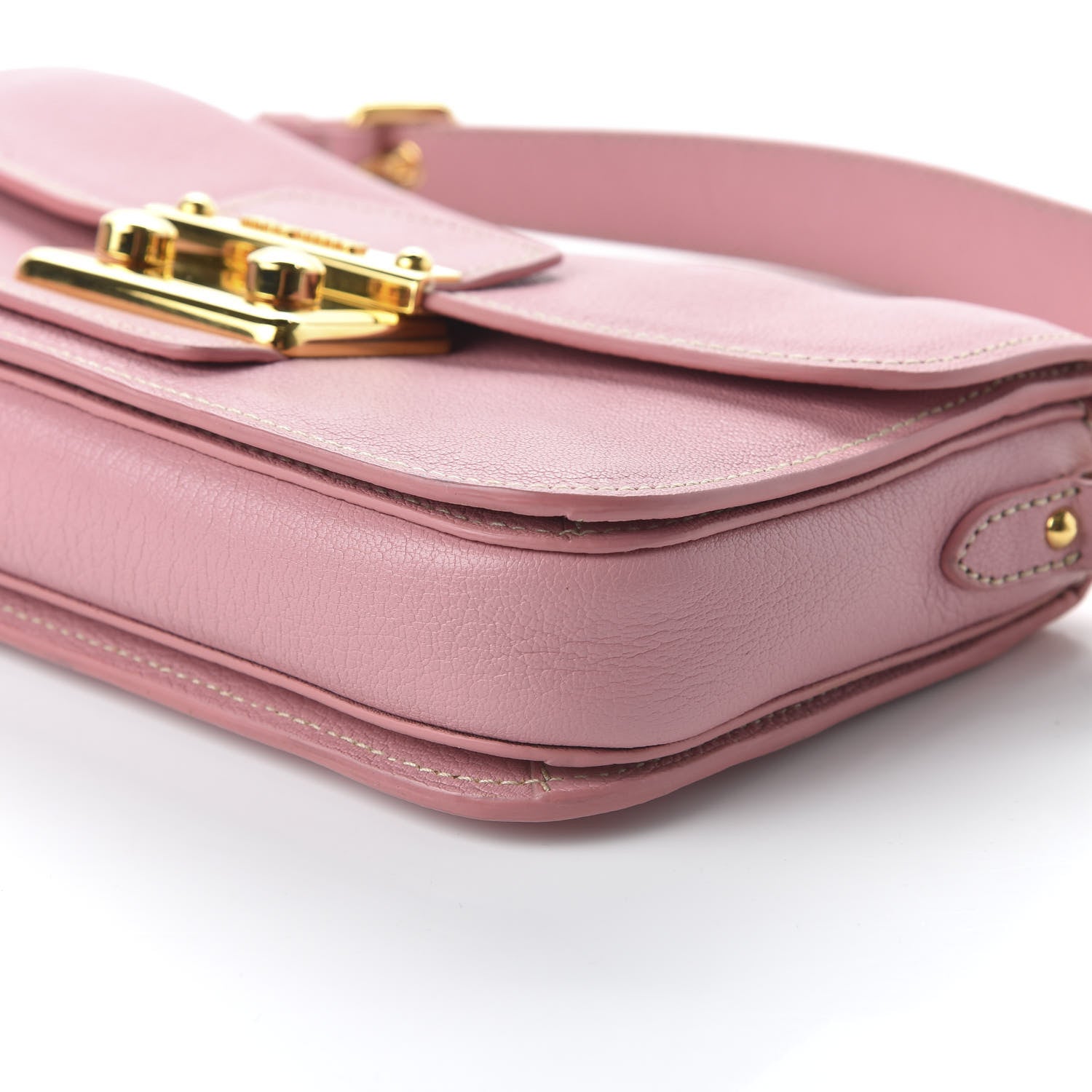 Miu Miu Goatskin Madras Shoulder Bag Rosa 7 of 9