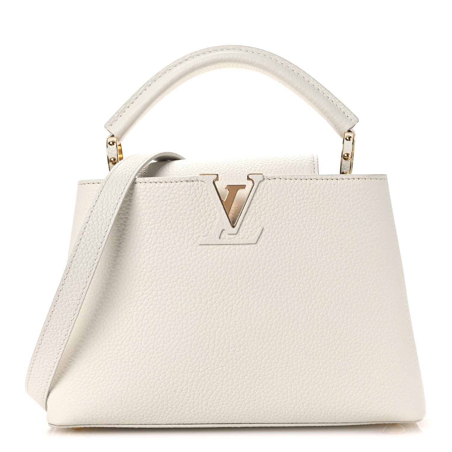 Louis Vuitton Taurillon Capucines BB Snow 1 of 9