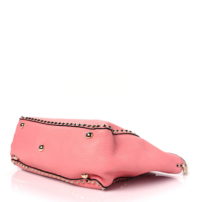 Valentino Garavani Pebbled Calfskin Medium Rockstud Tote Paradise Rose 7 of 7