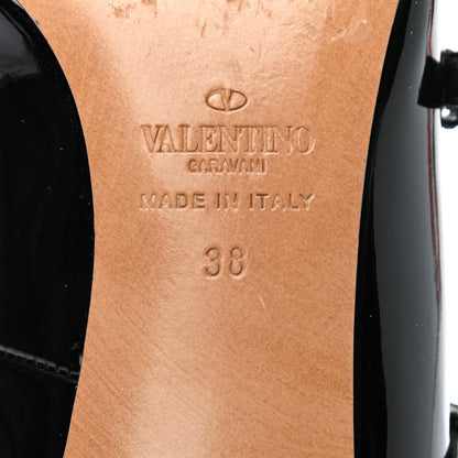Valentino Garavani Patent Love Latch 50mm Pumps 38 Black Poudre 6 of 8