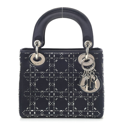 Christian Dior Satin Crystal Cannage Mini Lady Dior Black 1 of 9