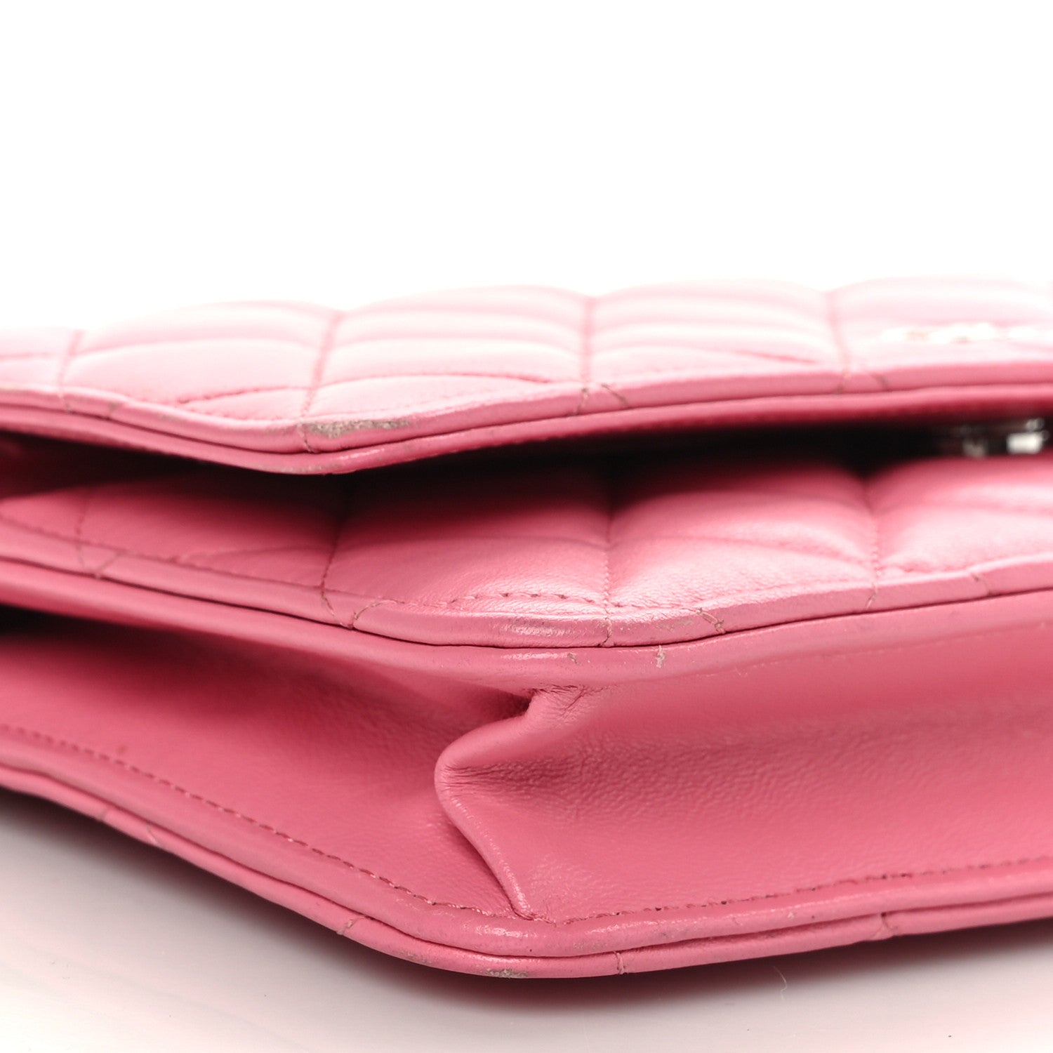 Chanel Lambskin Quilted Wallet On Chain WOC Pink 9 of 13