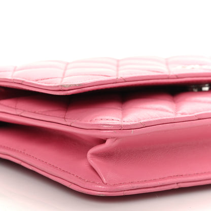 Chanel Lambskin Quilted Wallet On Chain WOC Pink 9 of 13
