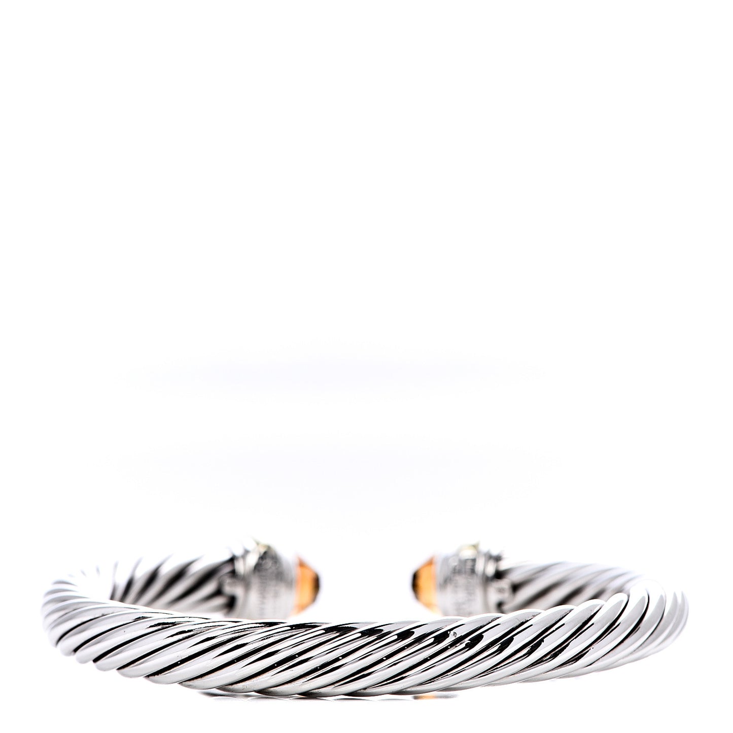 Sterling Silver 14K Yellow Gold Citrine 7mm Cable Classics Bracelet