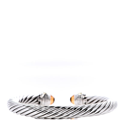 David Yurman Sterling Silver 14K Yellow Gold Citrine 7mm Cable Classics Bracelet 3 of 6