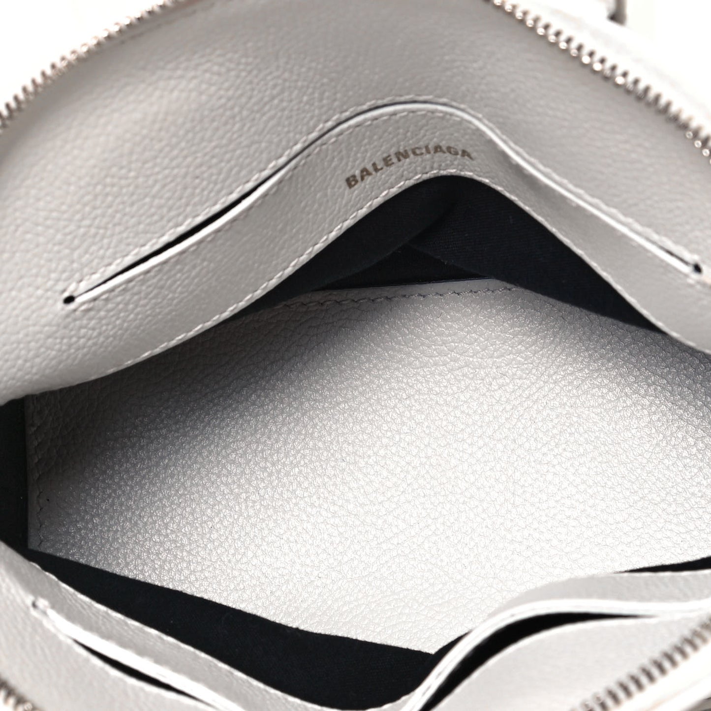 Grained Calfskin Logo XXS Ville Top Handle Bag White Fluo Pink