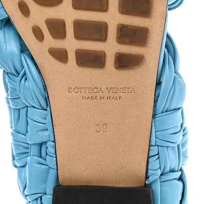 Bottega Veneta Shiny Nappa Intrecciato The Board Flat Sandals 39 Sky Blue 7 of 9