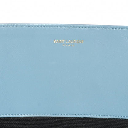 Saint Laurent Leather Reversible East West Shopper Tote Sky Blue 8 of 9