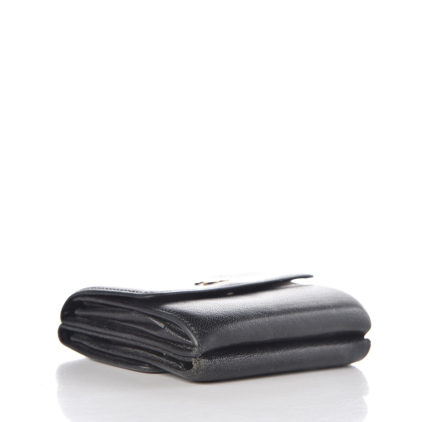 Goatskin Compact CC Wallet Black