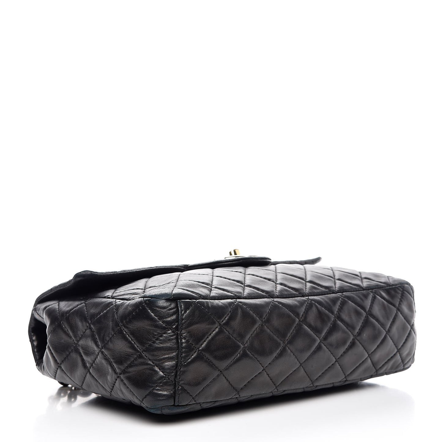 Lambskin Quilted Maxi Single Flap Black