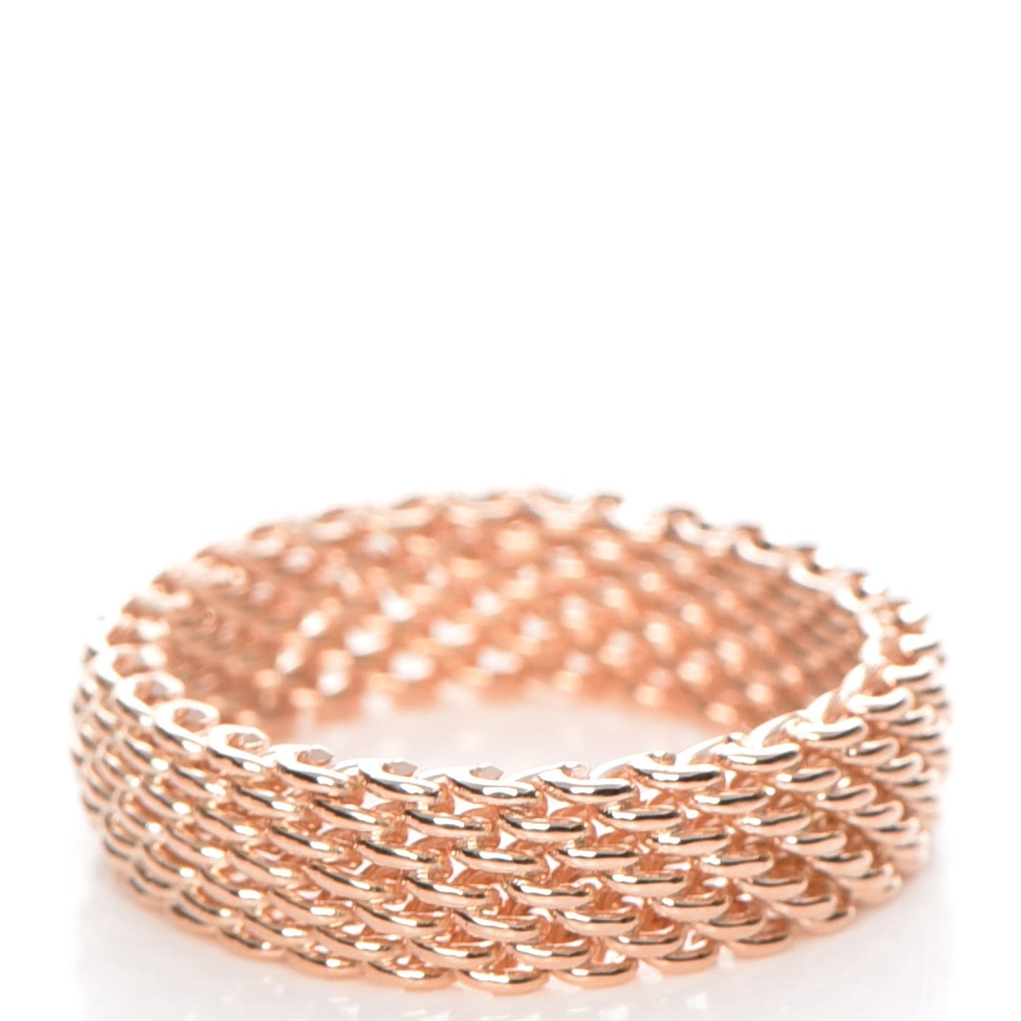 18K Rose Gold Narrow Somerset Mesh Ring 8.25