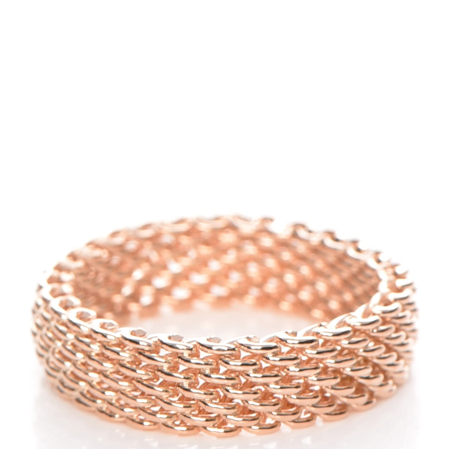 Tiffany 18K Rose Gold Narrow Somerset Mesh Ring 8.25 3 of 4