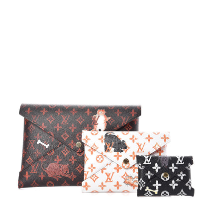 Louis Vuitton Catogram Kirigami Pochette Set Marron White Black 1 of 12