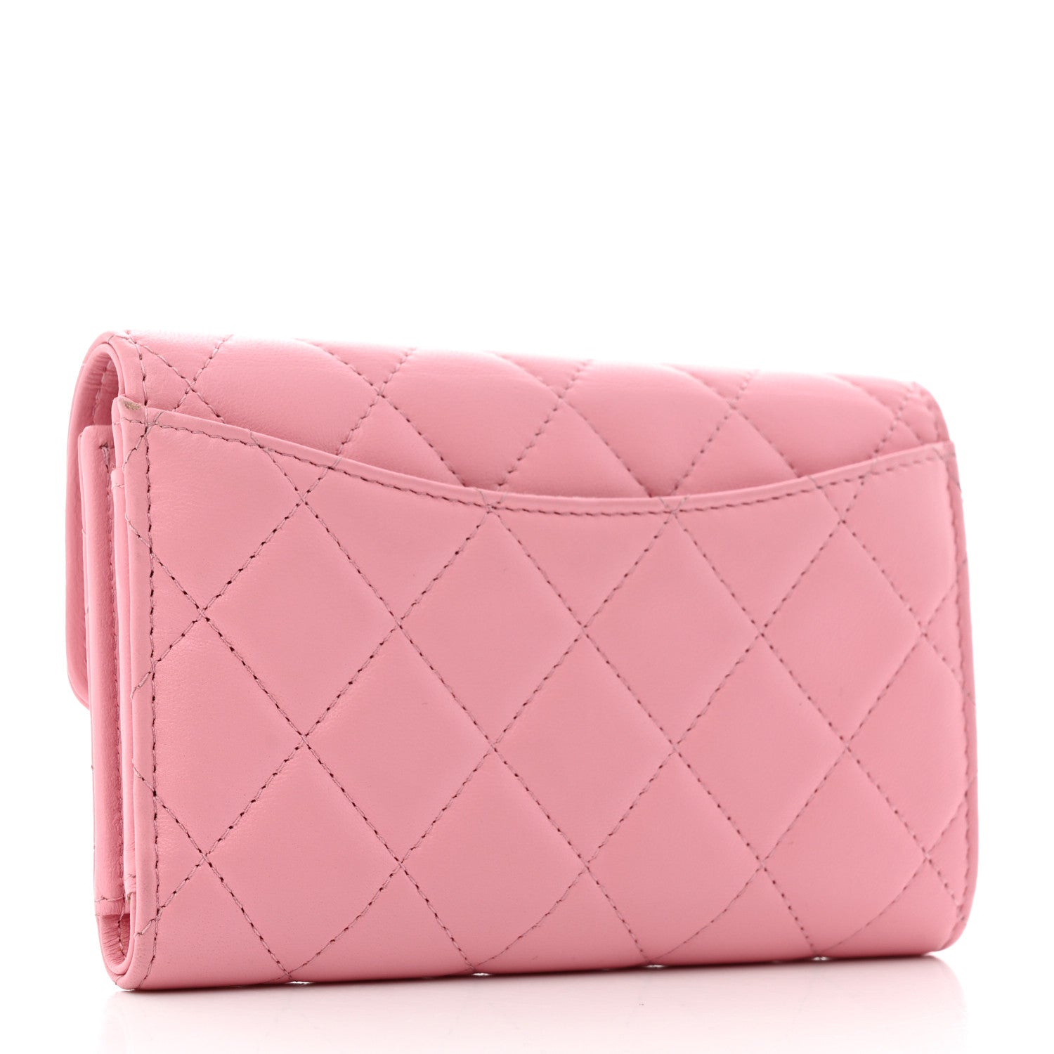 Chanel Lambskin Quilted Medium Flap Wallet Pink 3 of 9
