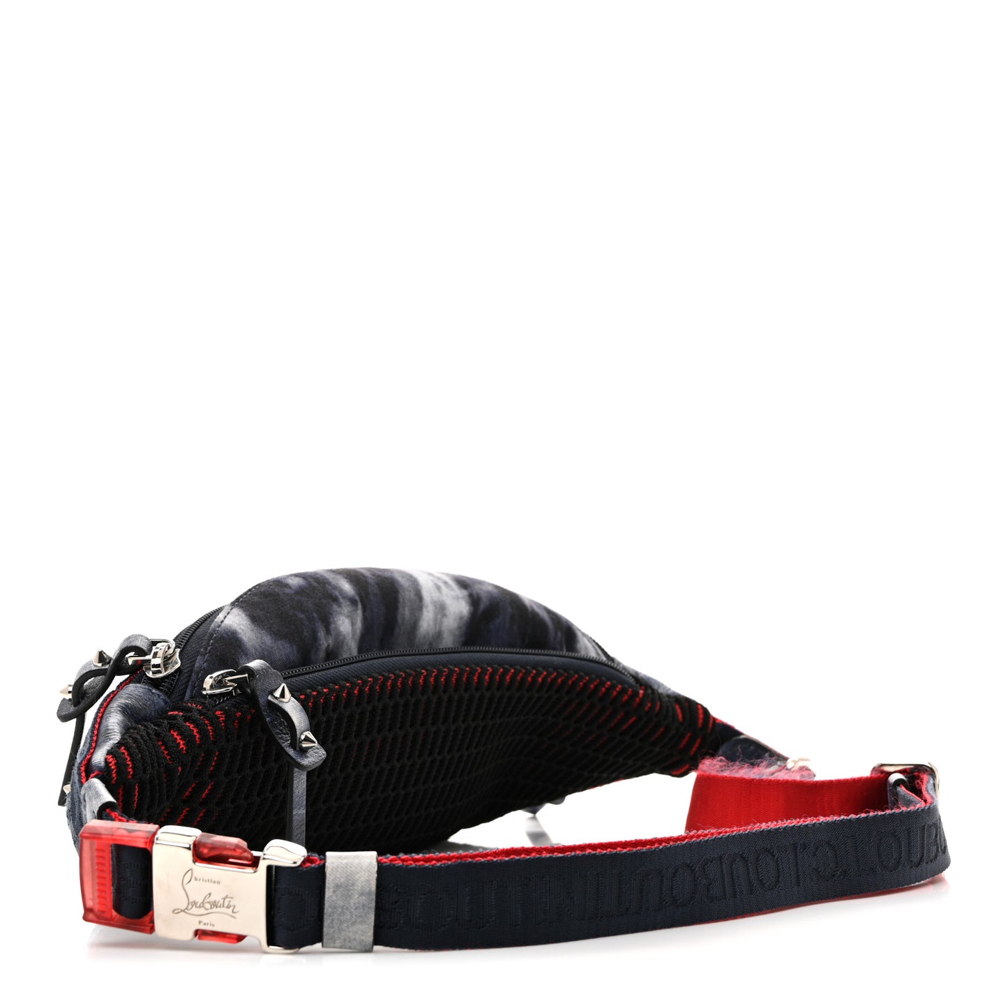 Canvas Spiked Paris NYC Belt Bag Blue