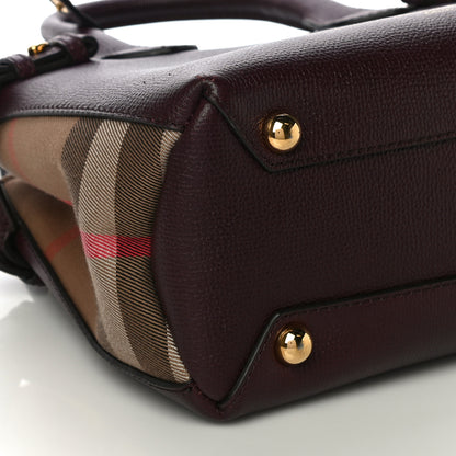 Burberry Derby Calfskin House Check Small Bi-Color Mahogany Red 8 of 9