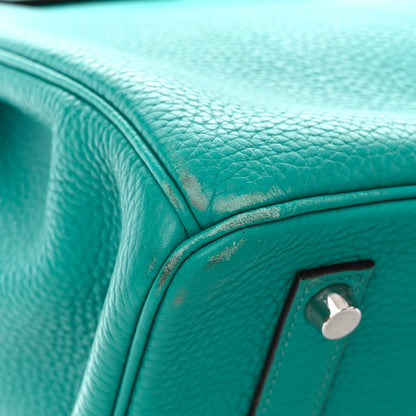 Hermes Taurillon Clemence Birkin 35 Bleu Paon 15 of 15
