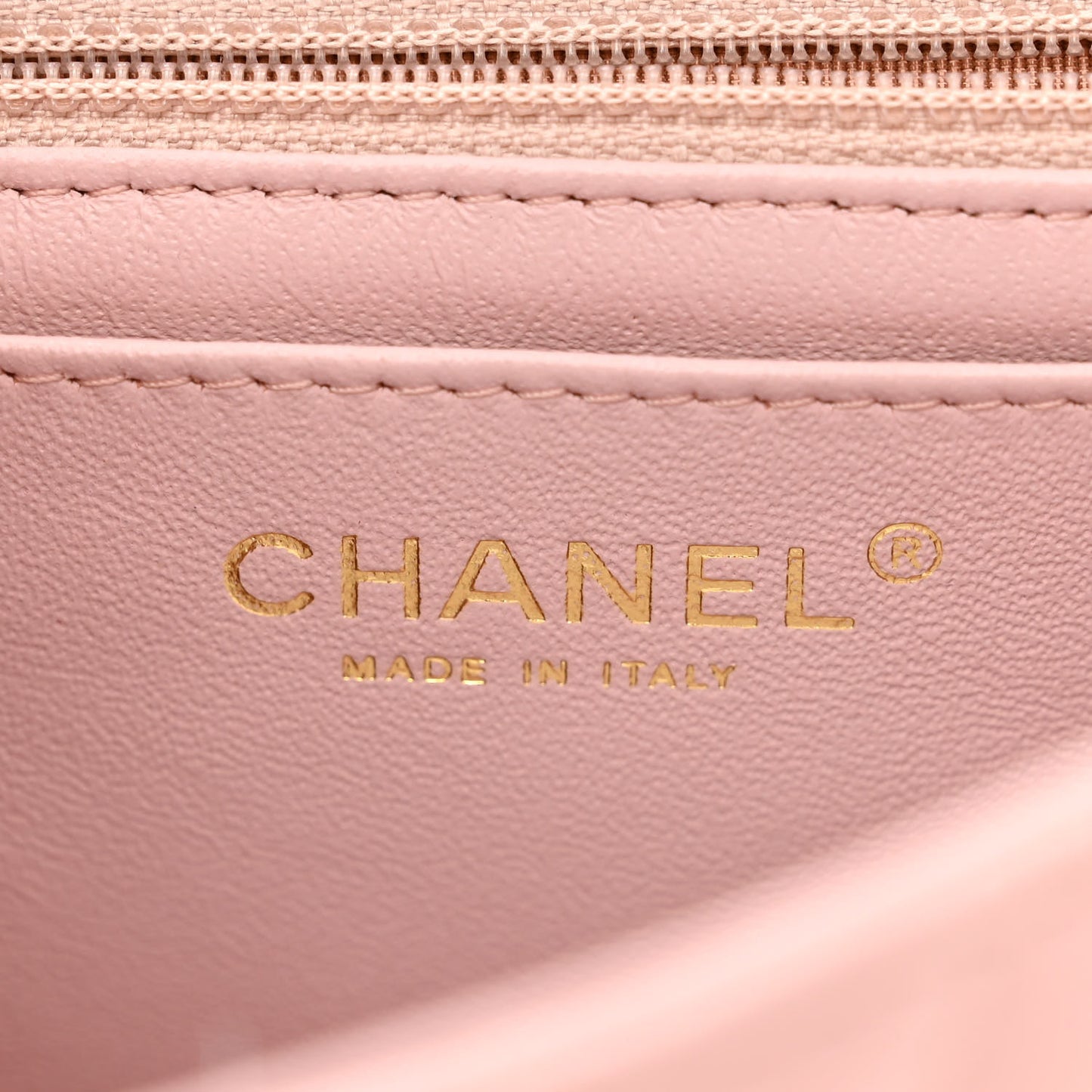 Lambskin Quilted Mini Square Flap Light Pink