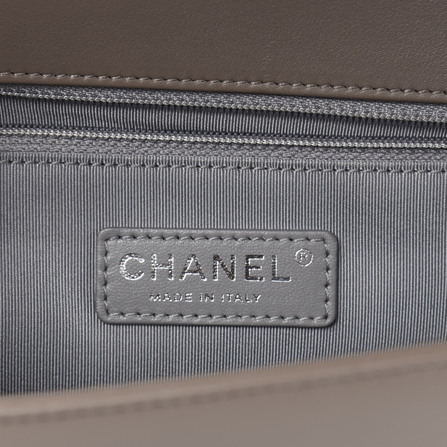 Chanel Lambskin Chevron Quilted Large Boy Flap Grey 6 of 12