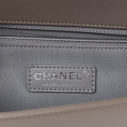 Chanel Lambskin Chevron Quilted Large Boy Flap Grey 6 of 12
