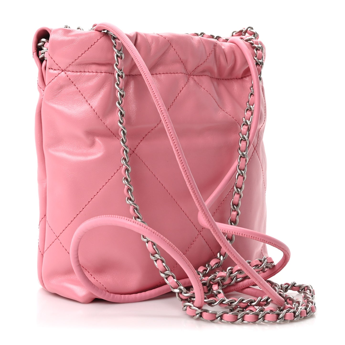 Shiny Calfskin Quilted Mini Chanel 22 Pink