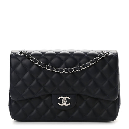 Chanel Lambskin Quilted Jumbo Double Flap Dark Blue 1 of 11