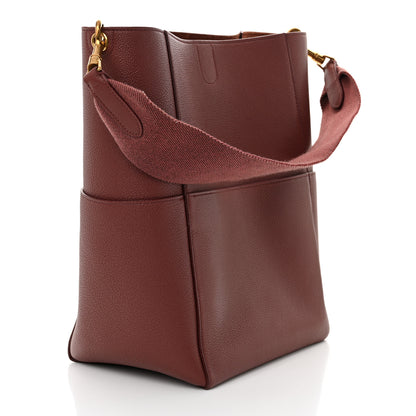 Celine Soft Grained Calfskin Sangle Bucket Bag Light Burgundy 3 of 10