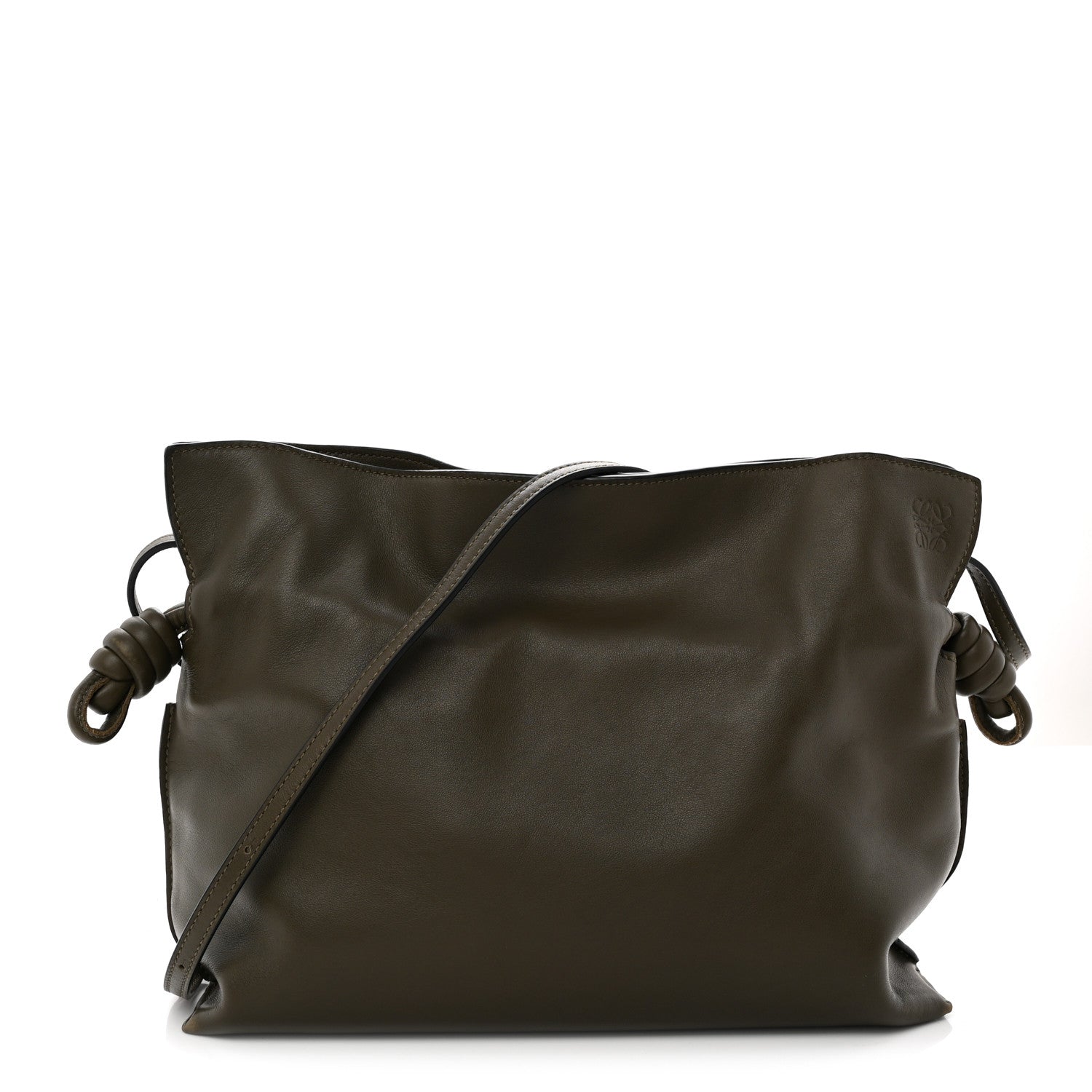 Loewe Nappa Flamenco Knot Clutch Dark Khaki 1 of 11