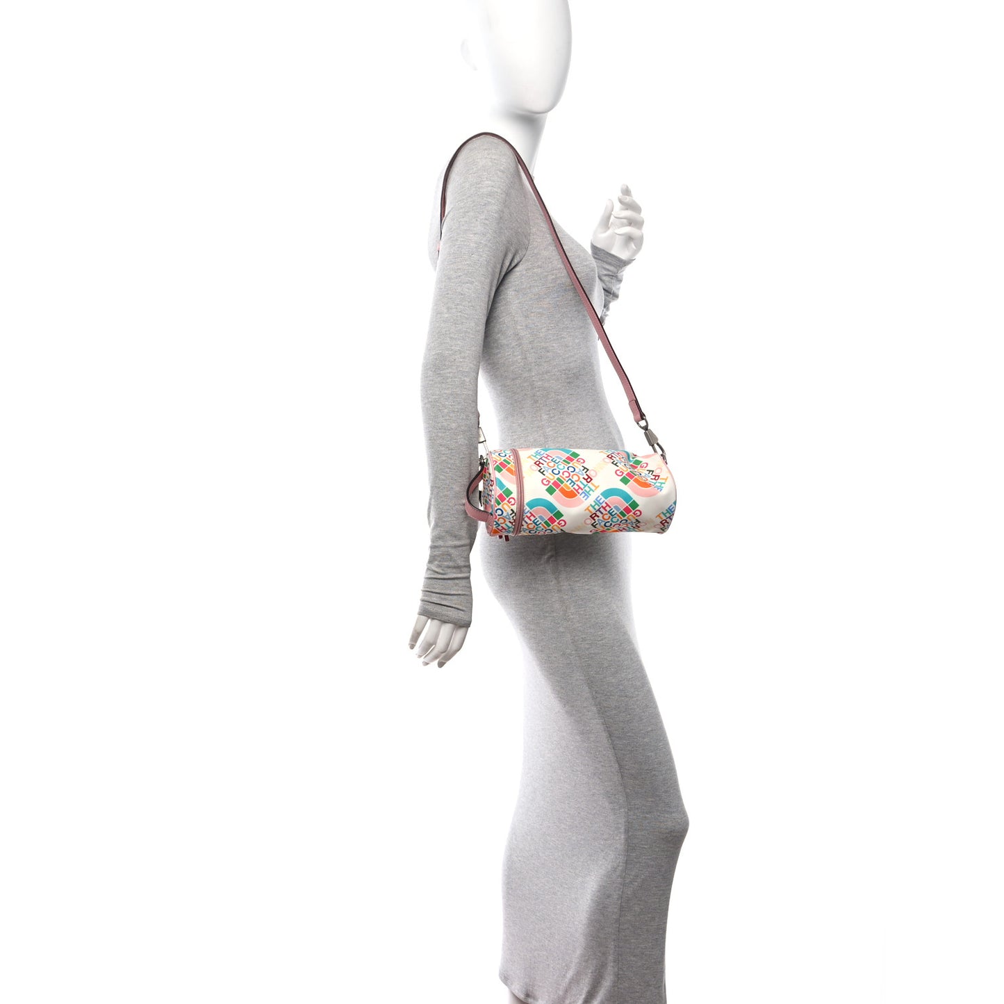 X THE NORTH FACE Econyl Nylon Barrel Shoulder Bag Ivory Turquoise Wild Rose