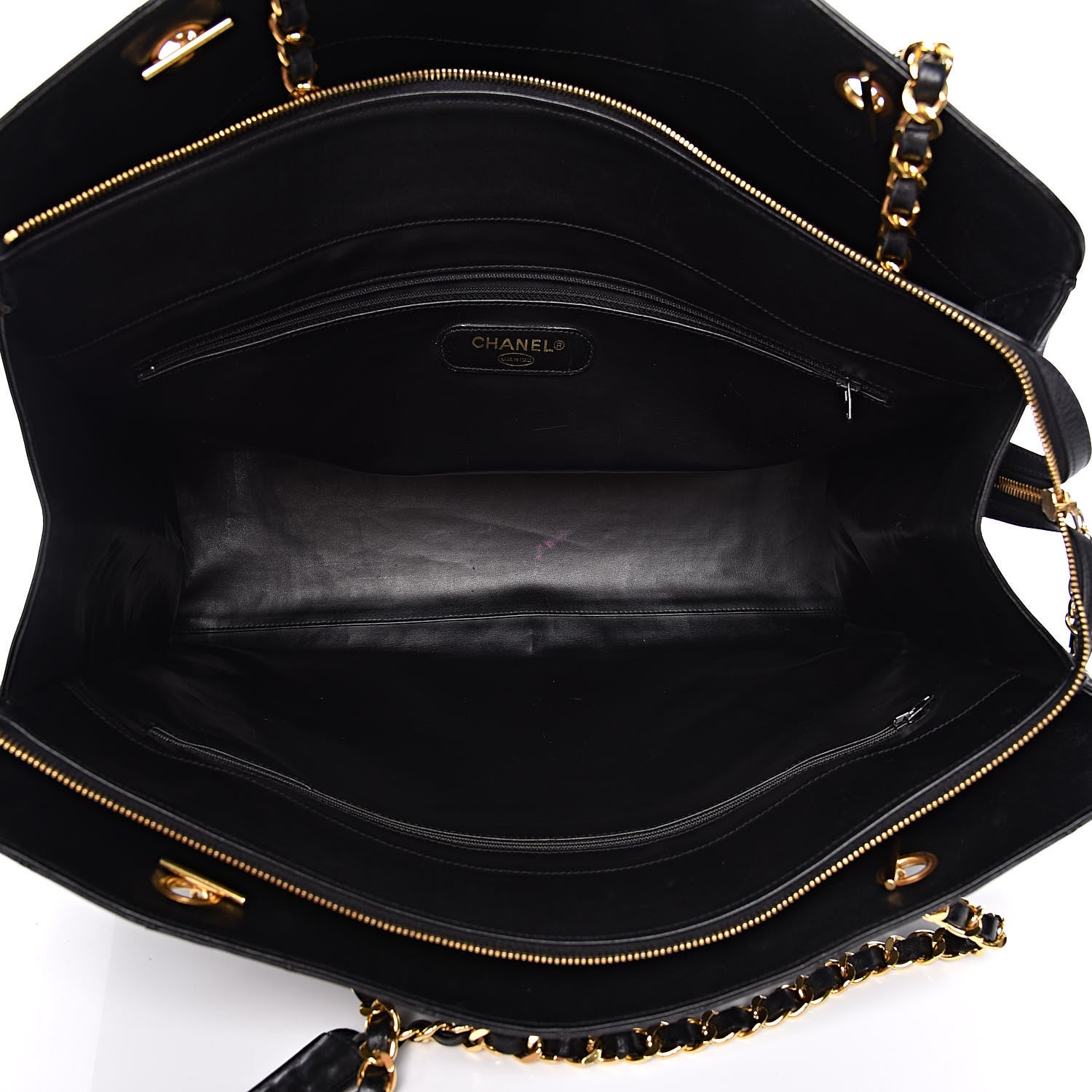 Chanel Calfskin Stitched XL Weekender Black 6 of 25