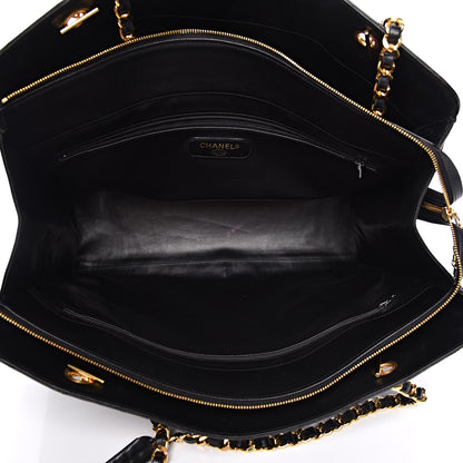 Chanel Calfskin Stitched XL Weekender Black 6 of 25