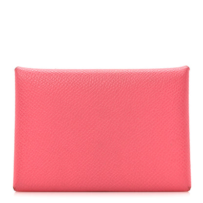 Hermes Epsom Calvi Duo Card Case Rose Azalee 1 of 12