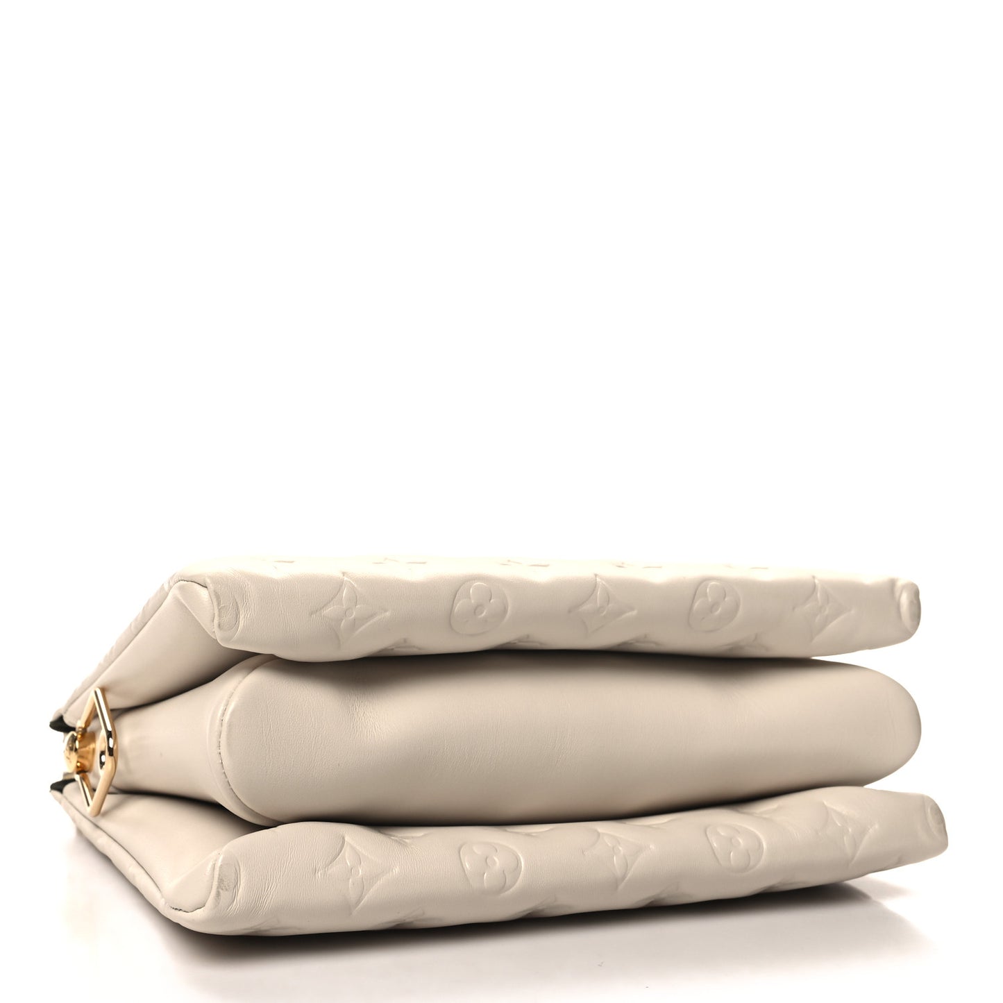 Lambskin Embossed Monogram Coussin PM Beige Cream