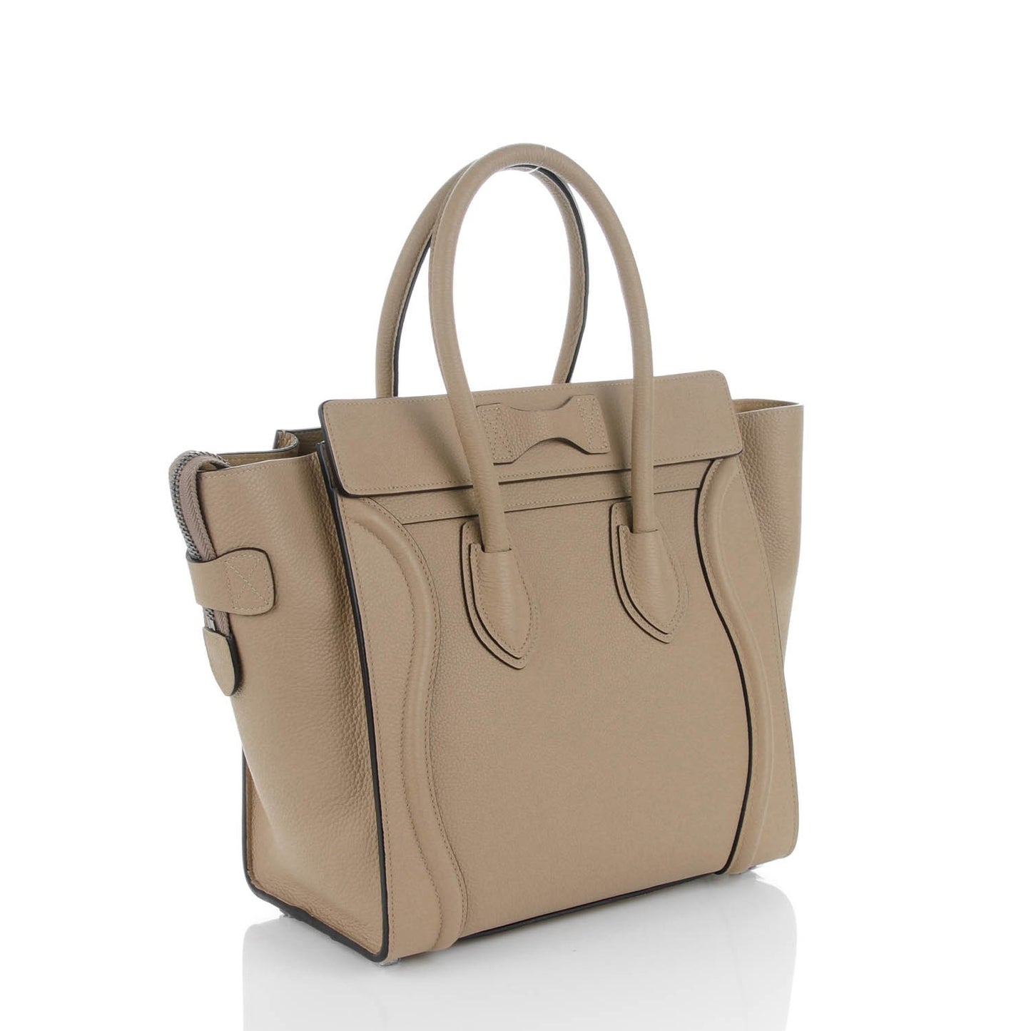 Drummed Calfskin Micro Luggage Dune