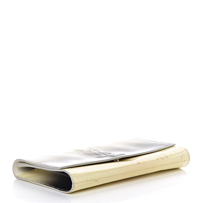 Saint Laurent Patent Calfskin Ombre Monogram Large Belle De Jour Clutch Ivory Black 4 of 12