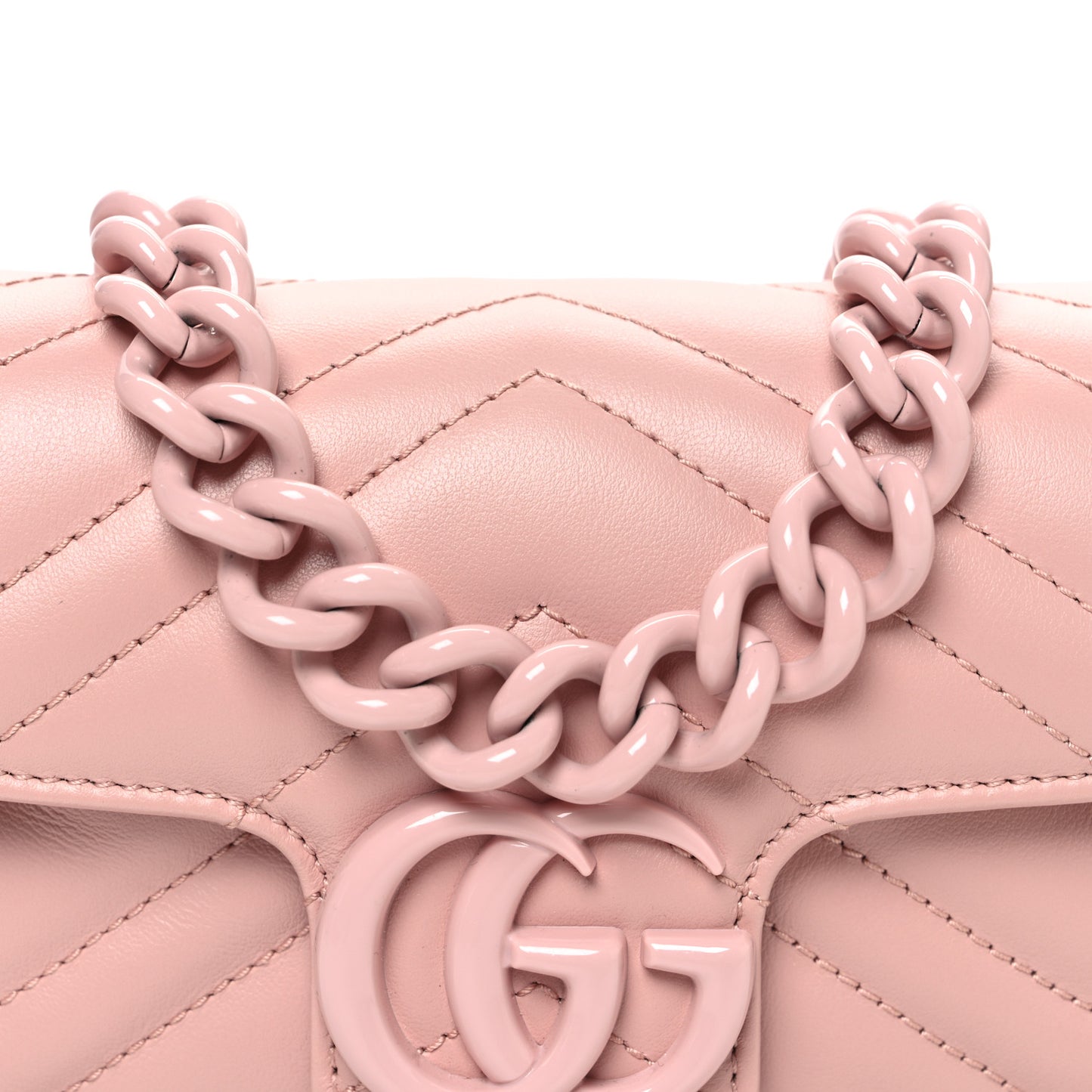 Calfskin Matelasse Monochrome GG Marmont Chain Belt Bag Perfect Pink
