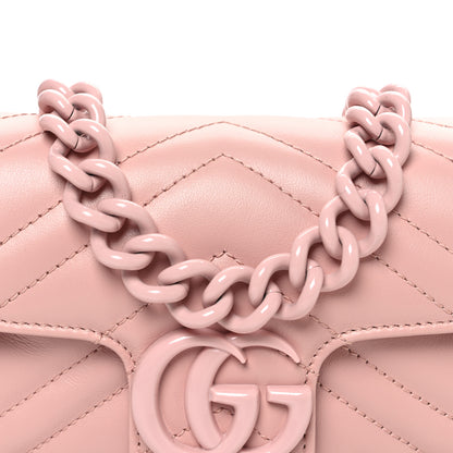 Gucci Calfskin Matelasse Monochrome GG Marmont Chain Belt Bag Perfect Pink 8 of 10