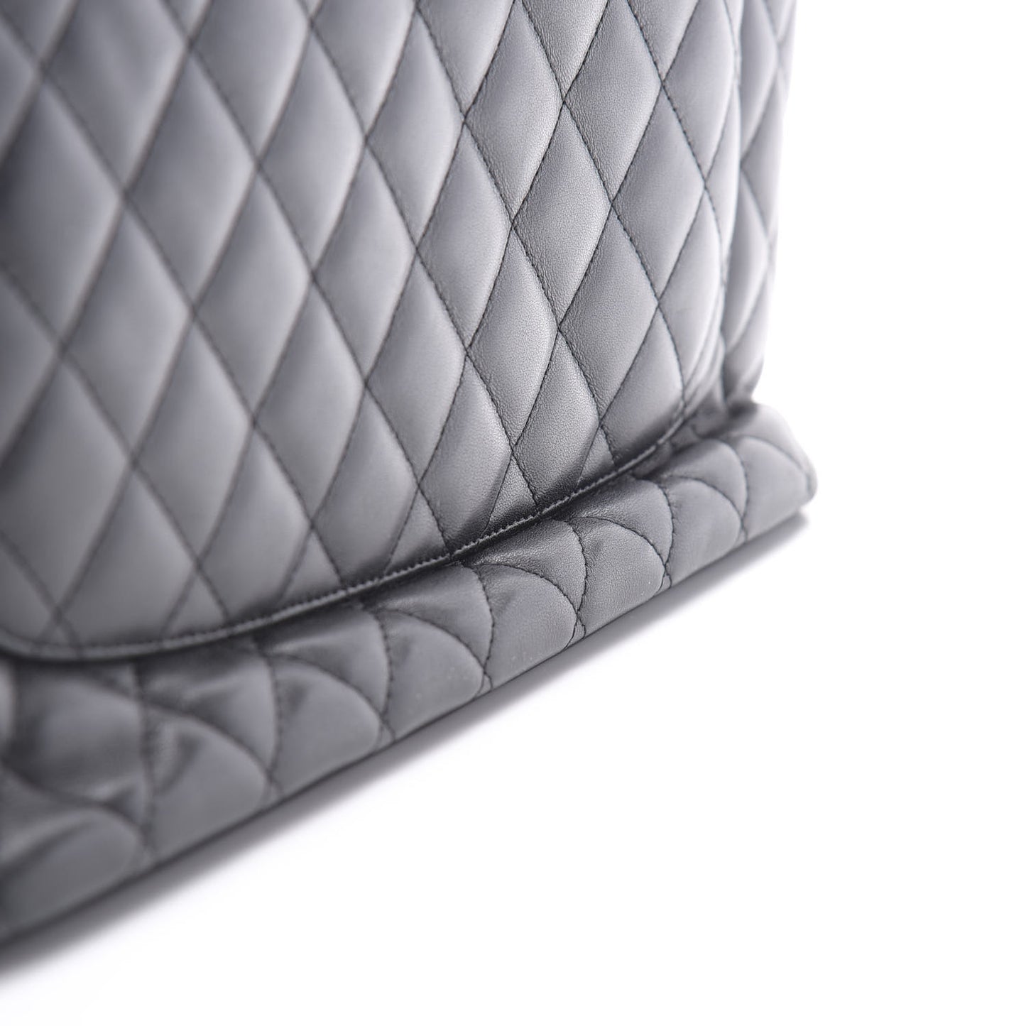 Calfskin Quilted Large Cambon Tote Black