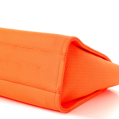 Chanel Mixed Fibers Calfskin Small Deauville Tote Orange Yellow 10 of 10