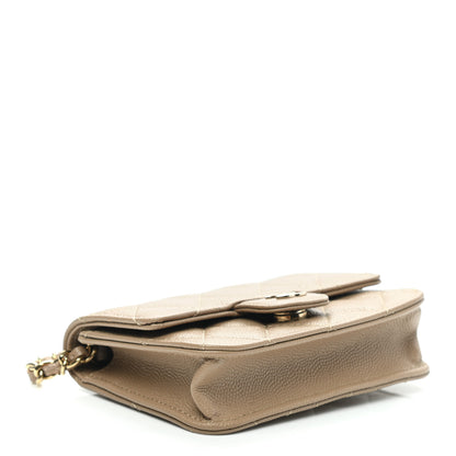 Chanel Caviar Quilted Mini Chain Bag Dark Beige 4 of 8