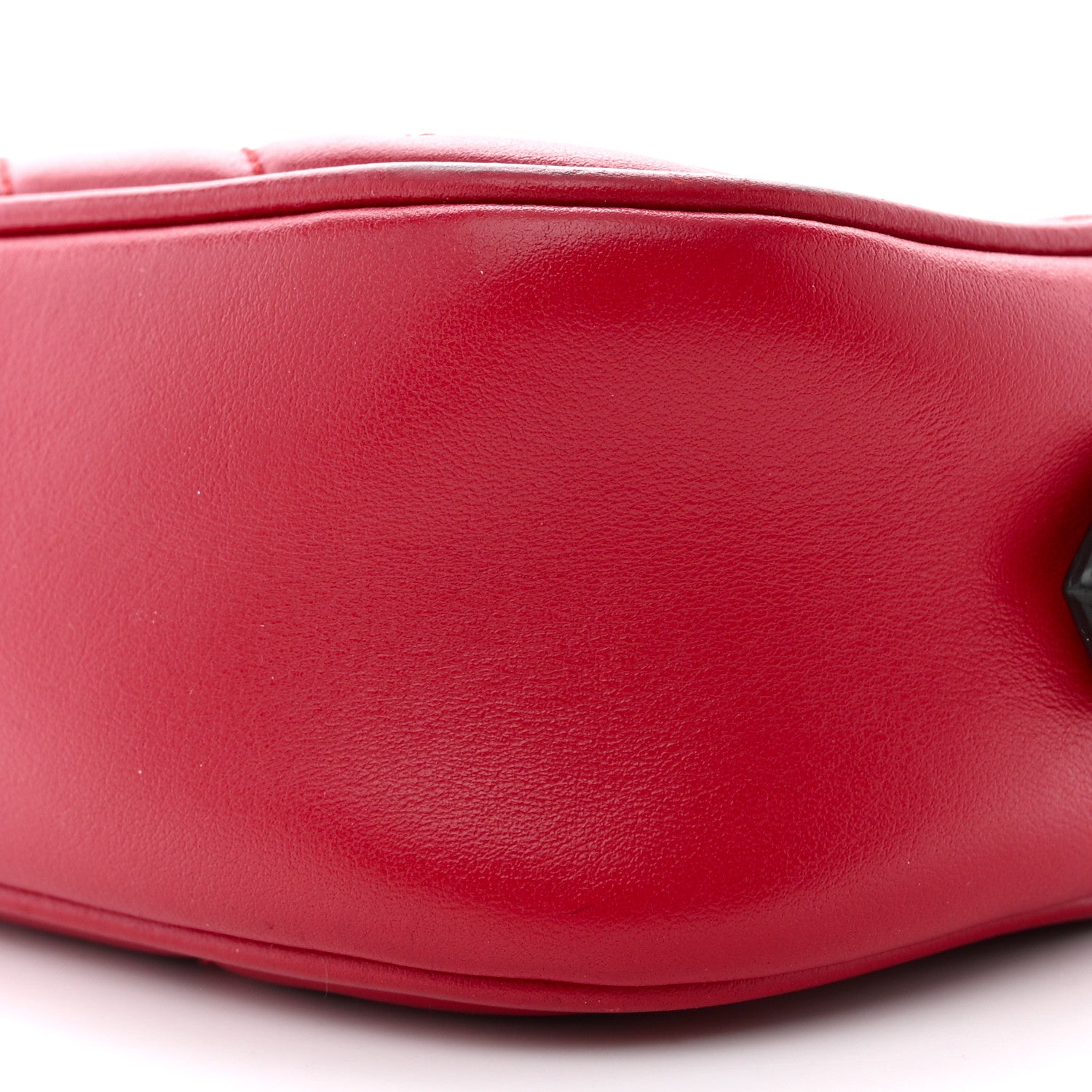 Gucci Calfskin Matelasse Mini GG Marmont Chain Shoulder Bag Hibiscus Red 10 of 12