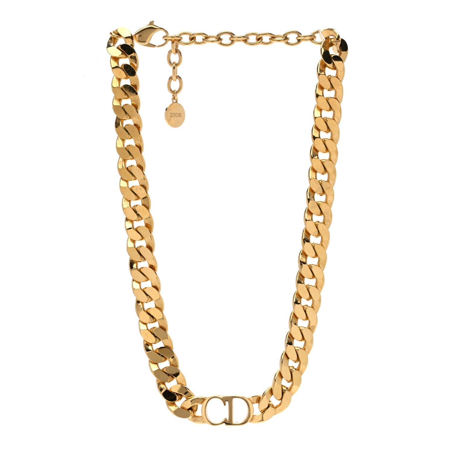 Christian Dior Metal Danseuse Etoile Chain Choker Necklace Gold 3 of 4