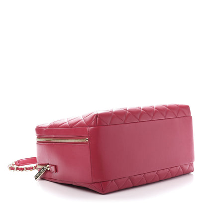 Chanel Lambskin Quilted Large Trendy CC Bowling Bag Dark Pink 3 of 9