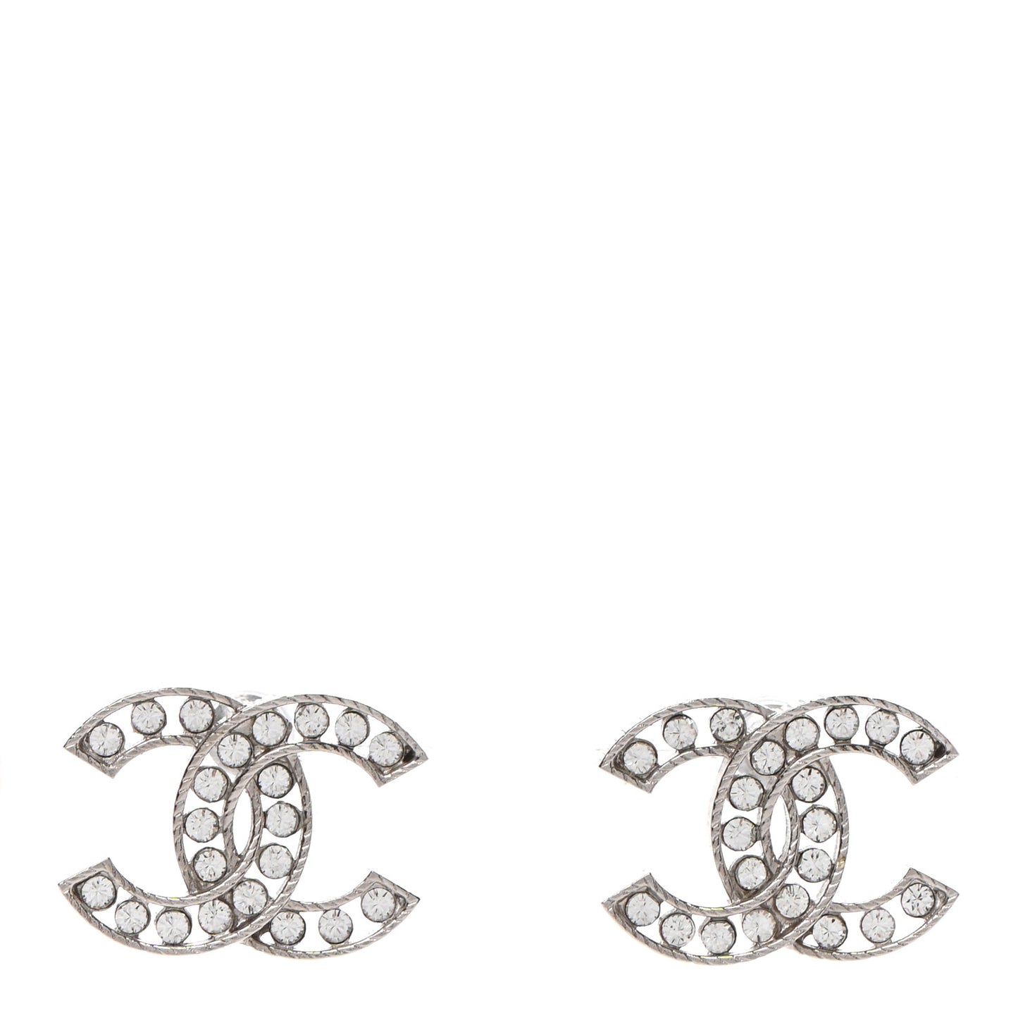 Crystal CC Earrings Silver