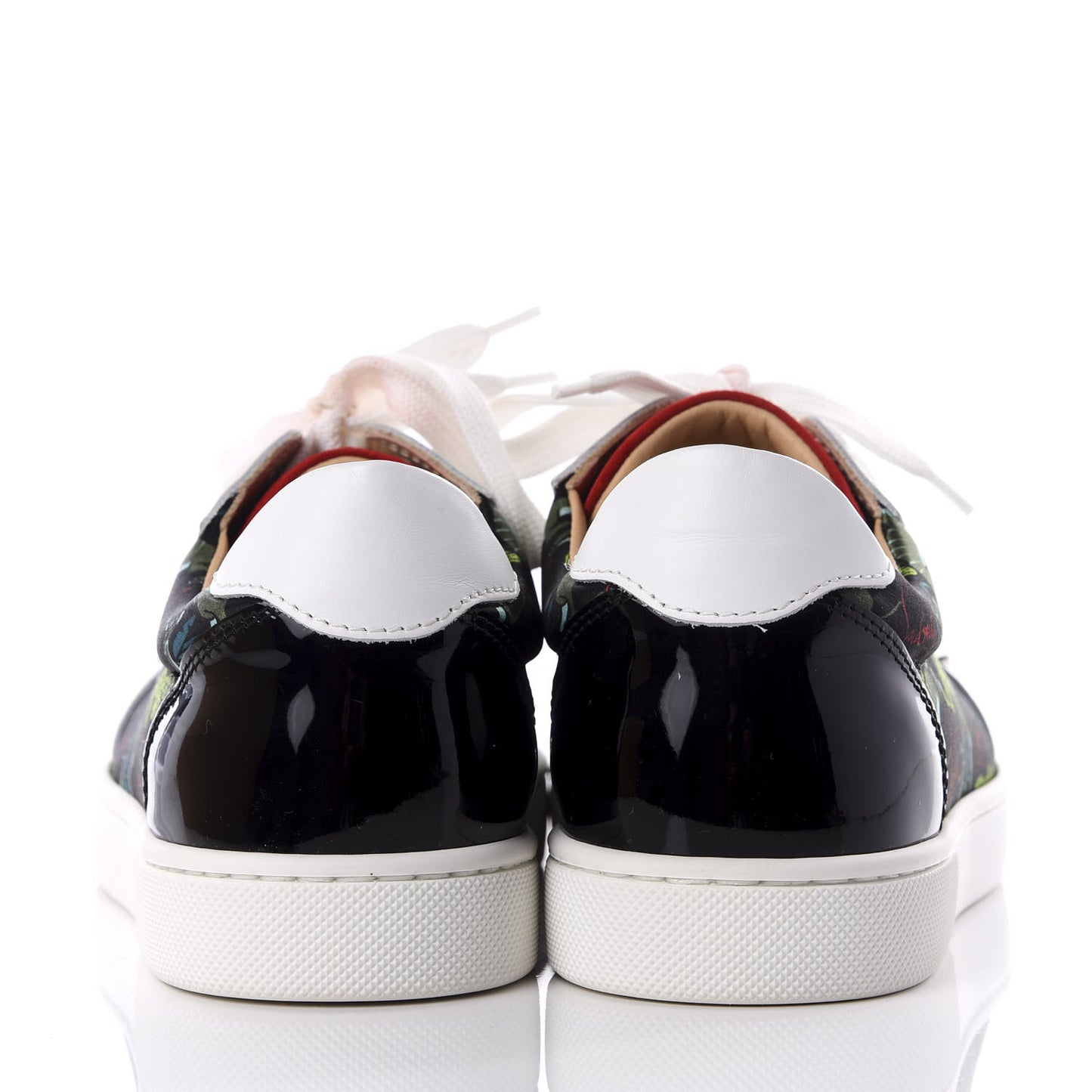 Calfskin Patent Satin Jaguar Printed Spike Vieira Low Top Sneakers 36