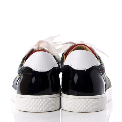 Christian Louboutin Calfskin Patent Satin Jaguar Printed Spike Vieira Low Top Sneakers 36 7 of 10