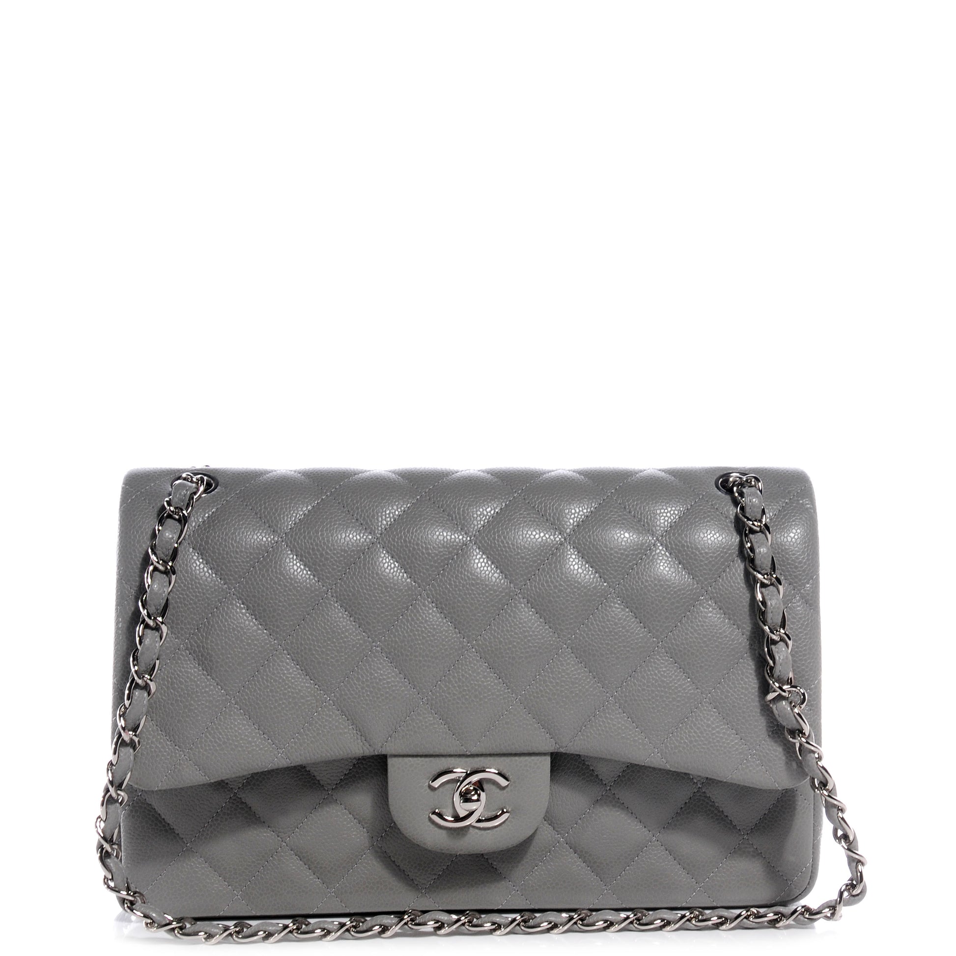 Chanel Caviar Jumbo Double Flap Grey 1 of 8